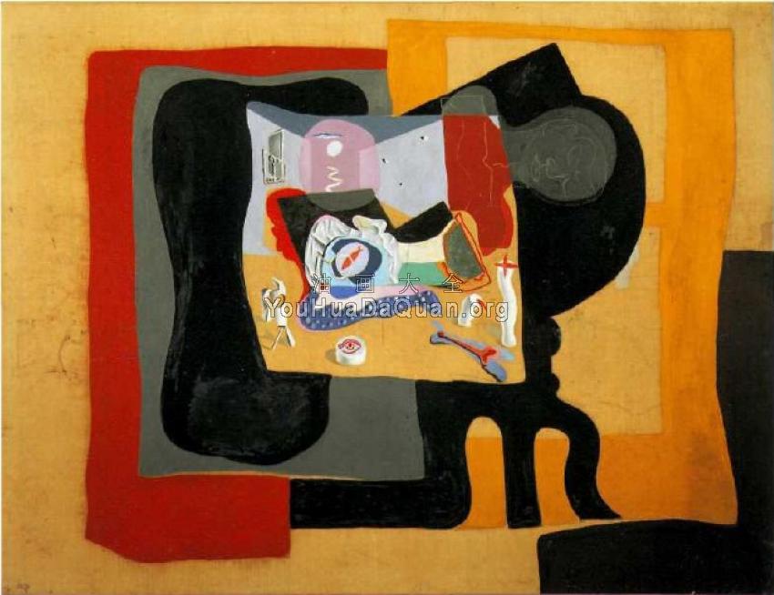 静物和紫红色的太阳 - 萨尔瓦多·达利